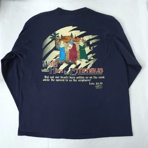 Vintage 90's Religious Christian Graphic Henley Long Sleeve Shirt XL Dove Inc - Bild 1 von 11