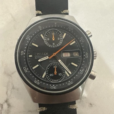 Citizen 67-9119 Spider Flyback 1970s Orange Chronograph - PARTS or REPAIR - Image 1 of 4