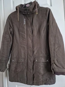 Oxbow Ladies Parka Style Coat Size UK12 (4) Green Zip Up Removable Hood - Picture 1 of 10