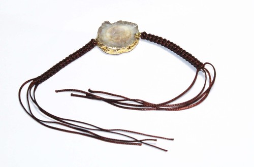 VALENTINO Top Braccialetto Gioielli Quarzo Solare Gemma Fatto a Mano Misura 8 Pollici