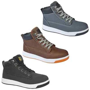 Grafters M057 Schnürstiefel Sicherheit Stahlkappe Arbeitskleidung Trainer-Stil Leder - Bild 1 von 14