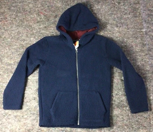Boys Children's Place Sherpa Faux Fur Dark Blue Size XL 14 Zip Front - Picture 1 of 13