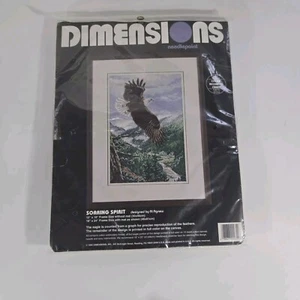 Dimensions Vintage NEEDLEPOINT Kit No. 2435 " Soaring Spirit" Eagle - Picture 1 of 3
