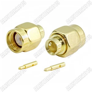 10x SMA Soldadura Macho Enchufe Recto RF Conector para Cable Semirrígido RG402 .141" - Imagen 1 de 4