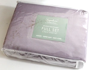 Full Size Bed Sheet Set Purple Brushed Microfiber Signature Collection New Soft - Picture 1 of 3