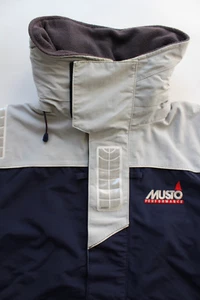 Musto Performance men's waterproof jacket small navy & grey Nylon & PU LJKTC670 - Picture 1 of 18