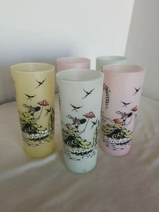 Vintage 5 Libbey Satin Frosted Iced Tea Glass Tumbler Victorian Southern Belle - Picture 1 of 5