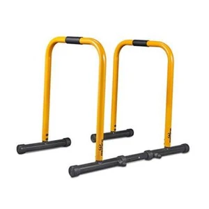 Dip Station Functional Heavy Duty Dip Stands Fitness Workout Dip bar Yellow - Picture 1 of 7