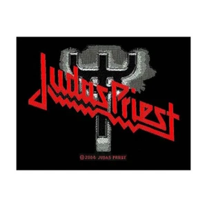 JUDAS PRIEST FORK LOGO WOVEN SEW ON PATCH OFFICIALLY LICENSED - Imagen 1 de 7
