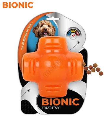 BIONIC TREAT STAR DOG TOY HIGH VISIBILITY TREAT DISPENSER DURABLE DOG TOY - Image 1 of 4