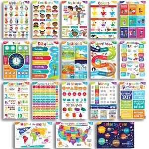 18 Educational Posters for Toddlers - Classroom Decorations - Kindergarten Ho... - Picture 1 of 3