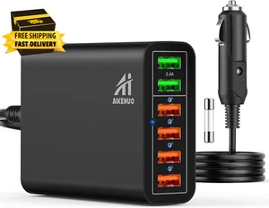 Multi Ports USB Car Charger, 96W 6 Port QC3.0 Fast Adapter Multiple Ports, with  - Picture 1 of 10