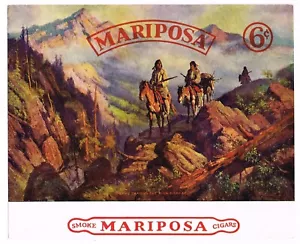 ORIGINAL ZIGARRENKISTE ETIKETT VINTAGE UM 1920 GORDON COUTTS MARIPOSA HIGH SIERRAS INDIANER - Bild 1 von 1