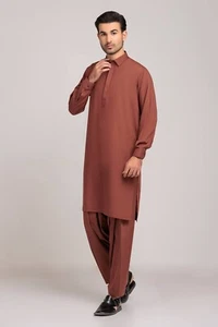 KURTA SHALWAR MARRÓN MEZCLADO - Imagen 1 de 3