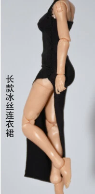 1:18 Scale Black Long Dress Skirt Clothing 3.75 Inch Female Action Figure Decor - Image 1 of 4