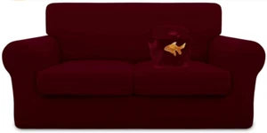 Easy-Going 100% Dual Waterproof Loveseat Cover Sofa Slipcover for 2 Cushion Wine - Picture 1 of 9