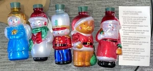 Lot Of 5 Vintage Avon Glass Light Cover  Christmas Ornaments Various Characters - Picture 1 of 1