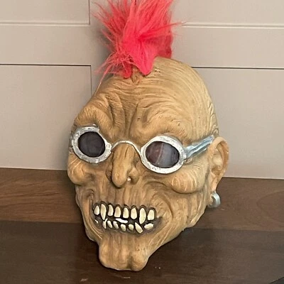 Rubie's Biker Mohawk Adult Latex Mask with Snake Iridescent In Glasses Orange - Image 1 of 4