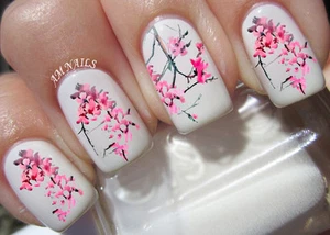 Cherry Tree Nail Art Stickers Transfers Decals Set of 42 - A1371 - Picture 1 of 2