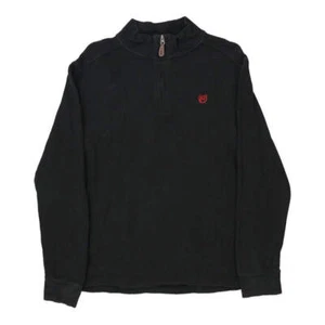 Age 14-16 Chaps Ralph Lauren 1/4 Zip - Large Black Cotton - Picture 1 of 8
