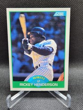 1989 Score New York Yankees Baseball Card #70 Rickey Henderson *free shipping*