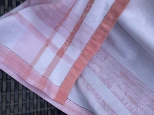 Vintage Rosa Weiß Damast Tischdecke Schottisches Distel Design 140cm/42" Quadrat - Bild 1 von 9