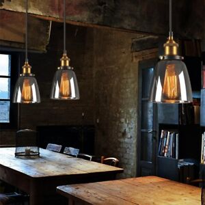Modern Home Kitchen Industrial Glass Shade Loft Cafe Pendant Light Ceiling Lamp