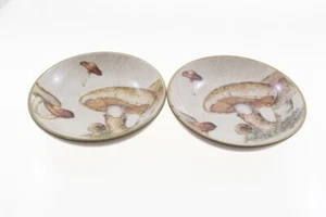 Set of 2 Williams-Sonoma Harvest Botanical MUSHROOM Dipping Bowls Oil 5.5" - Picture 1 of 4