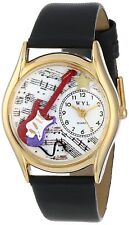 Whimsical Watches C0510006 Classic Gold Electric Guitar Black Leather BRAND NEW!