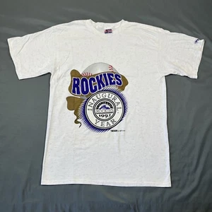 T-shirt vintage Colorado Rockies inaugurale anno 1993 punto singolo XL VINTAGE MLB - Foto 1 di 10