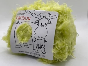 Hikoo Caribou #080 Limey Green Soft Nylon Eyelash Yarn 50gr 93 yds - Picture 1 of 5