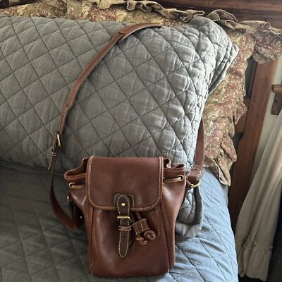 RALPH LAUREN RL COGNAC LEATHER CROSSBODY - Image 1 of 4