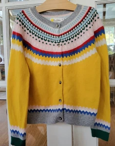 Mini Boden Fair Isle Cardigan Sweater Yellow Multi Size 8 9Y (04064B) - Picture 1 of 9