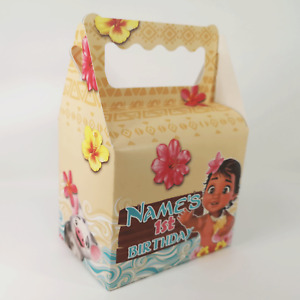 Baby Moana Children's Kids Personalised Party Boxes Bags Favour FAST