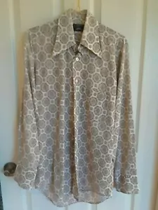 Vtg 1970's JC PENNEY'S TOWNCRAFT TAPERED Paisley Shirt Men's Long Sleeve Small - Picture 1 of 7