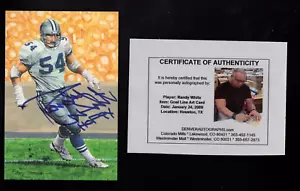 Randy White HOF 94 Inscribed Auto Signed Goal Line Art #'d Card Football 💎COA - Picture 1 of 2