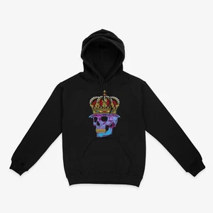 Crown Skull Royal King Skull Skull and Crown Skull with Crown Queen Skull Hoodie - Picture 1 of 7