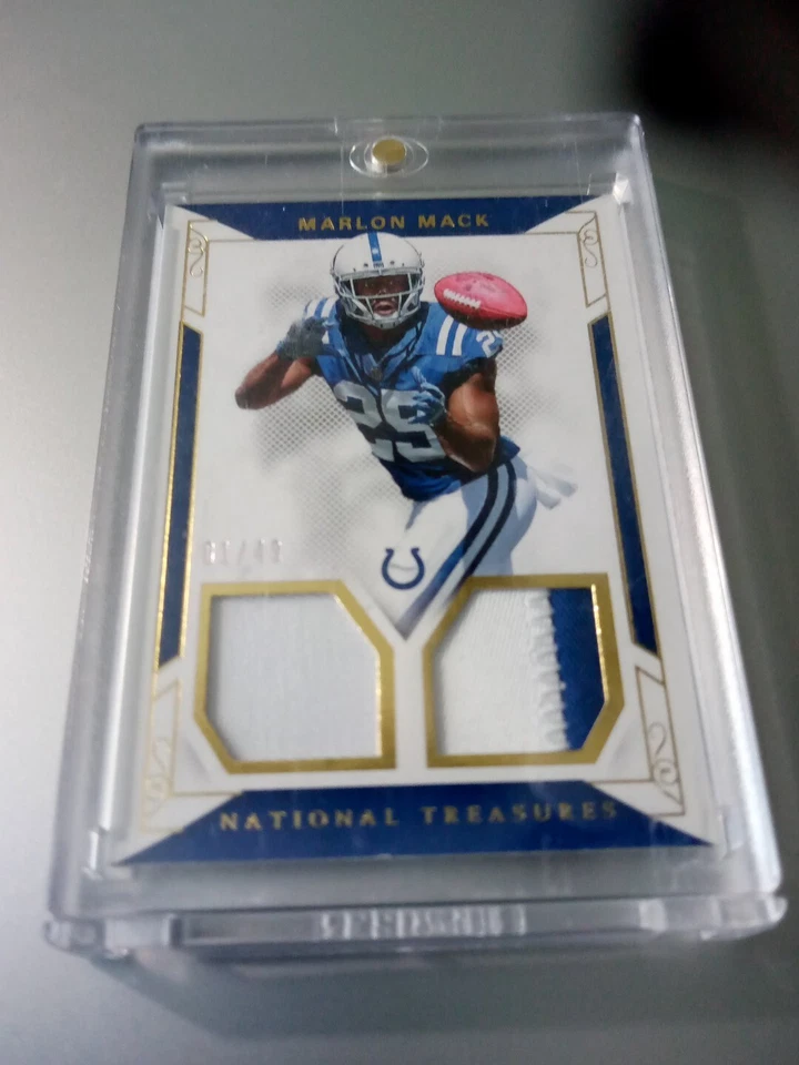 2017 Marlon Mack Panini National Treasures Dual Patch R/C 01/ 49 COLTS - Image 1 of 2