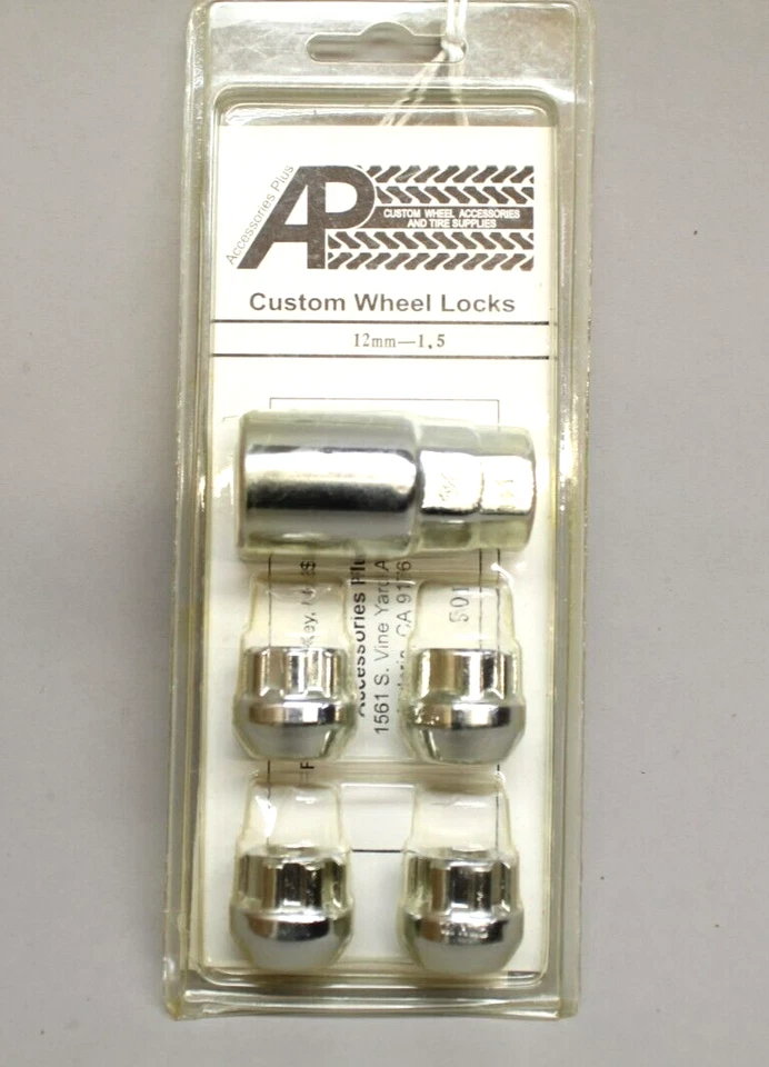 4 Pc Chrome CUSTOM WHEEL LOCKS LOCKING LUGS Accessories Plus 12mm-1.5 — 第 1/3 张图片
