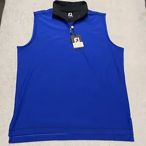 FootJoy Vest Mens Medium Solid Blue 1/4 Zip Golf Performance Stretch NEW - Picture 1 of 9