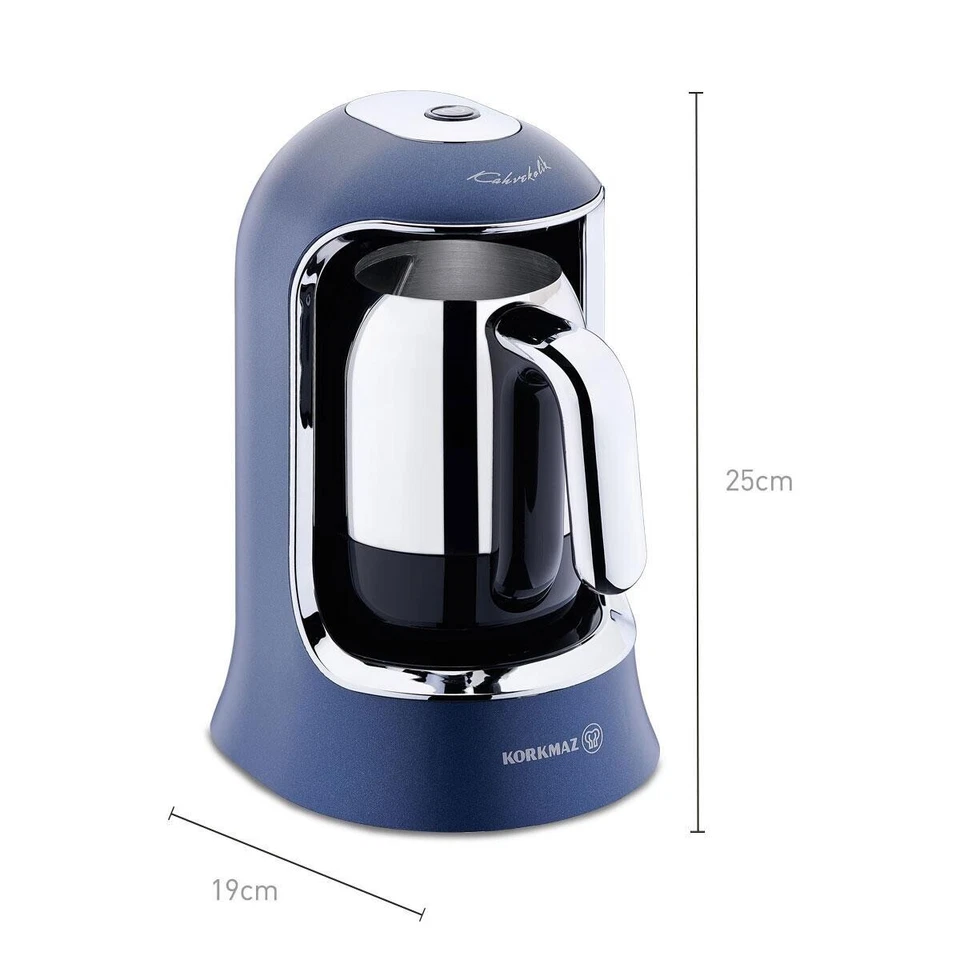 KORKMAZ CAFETERA ELÉCTRICA AZUL TURCA HERVIDOR DE AGUA A860 Árabe Griego 220V Foto 1 de 2