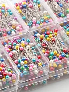 100pcs Colorful Faux Pearl Plastic Pins for Clothing and Craft Decoration-NEW - Picture 1 of 11