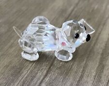 New ListingVintage Crystal Miniature Dog Puppy Figurine Black Eyes & Nose