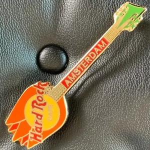 AMSTERDAM NIEDERLANDE 🙂 HARD ROCK CAFE®HRC PIN✅ORANGE TULPENGITARRE GELB Logo 🙂 - Bild 1 von 3