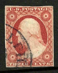 Sc #10/11 4 Margin Good Color Cancelled 3 Cent Washington 1851-57 US 6B31 - Picture 1 of 2