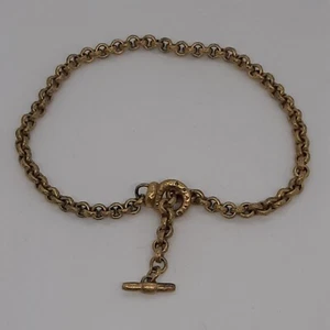 Agatha Paris Hammered Rolo Link Toggle Necklace Chain 17.5" - Picture 1 of 10