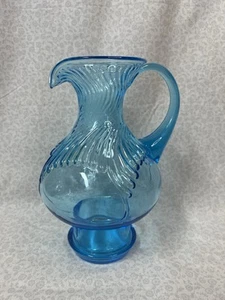 Vintage Indiana Glass Tiara Glass Water Pitcher Horizon Blue. Beautiful - Picture 1 of 11