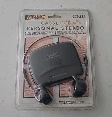 Auriculares estéreo personales cassette GPX ecualizador giratorio de 3 bandas C3021 NOS (B2-G9 Foto 1 de 2