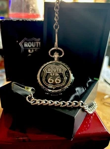 New in box, Awesome Route 66 Pocket Watch. Nice;) Swiss parts China movement. - Picture 1 of 9
