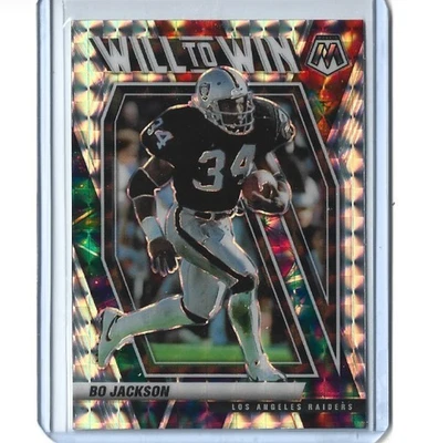 Tarjeta insertada Prizm 2021 Panini Mosaic Football Bo Jackson "Will to Win" #WW-20 Foto 1 de 2